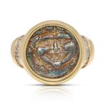 Ring - 18 karaat Geel goud - 0.12ct. tw. - Diamant - Medusa, Sieraden, Tassen en Uiterlijk, Ringen, Nieuw