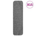 vidaXL Trapmatten 15 st anti-slip rechthoekig 75x20 cm grijs, Verzenden, Nieuw