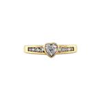 Gouden hart ring met zirkonia 14 karaat, Sieraden, Tassen en Uiterlijk, Ringen, Verzenden, Zo goed als nieuw, Wit, Goud