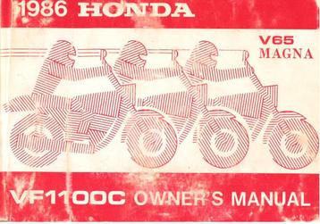 1986 HONDA V65 MAGNA VF1100C INSTRUCTIEBOEKJE ENGELS beschikbaar voor biedingen