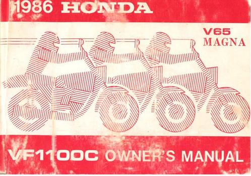 1986 HONDA V65 MAGNA VF1100C INSTRUCTIEBOEKJE ENGELS, Motoren, Handleidingen en Instructieboekjes, Honda, Verzenden