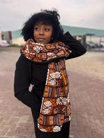 Warme Sjaal met Afrikaanse print Unisex - Bruine patronen Bo, Ophalen of Verzenden, Nieuw