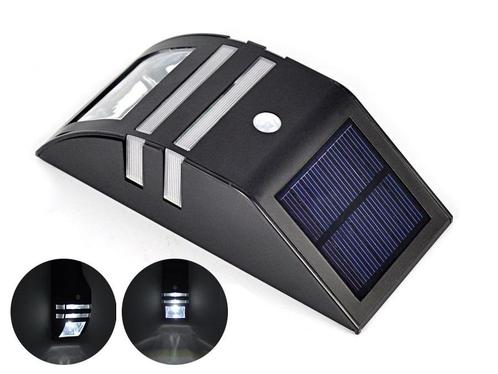 Solar LED Buitenlamp - Koud wit - 50 Lumen - Schemer + beweg, Tuin en Terras, Buitenverlichting, Bewegingssensor, Waterbestendig