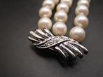 Armband - 14 karaat Witgoud, Parels diamanten 3 rijen, Nieuw