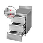 GGM Gastro | Ladekast PREMIUM met 3 laden & achterwand - |, Verzenden, Nieuw in verpakking, RVS Meubilair