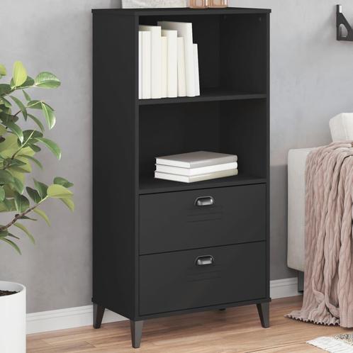 vidaXL Boekenkast VIKEN 60x35x123 cm bewerkt hout zwart, Huis en Inrichting, Kasten | Boekenkasten, Nieuw, Overige houtsoorten