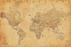 Poster World Map Vintage Style 91,5x61cm, Verzenden, Nieuw, A1 t/m A3