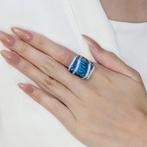 Ring - 18 karaat Witgoud - 32.45ct. tw. Topaas - Diamant, Sieraden, Tassen en Uiterlijk, Ringen, Nieuw