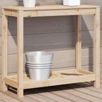 vidaXL Oppottafel met schap 82,5x35x75 cm massief grenenhout, Tuin en Terras, Overige Tuin en Terras, Verzenden, Nieuw