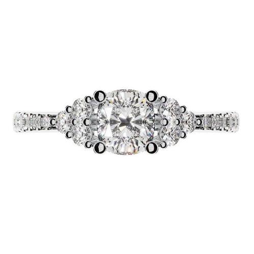 Ring - 18 karaat Witgoud - 1.00ct. tw. Diamant (Natuurlijk), Sieraden, Tassen en Uiterlijk, Ringen