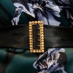 18 Krt. Tricolor gouden gesp | Vintage/antiek (witgoud), Sieraden, Tassen en Uiterlijk, Antieke sieraden, Ophalen of Verzenden