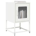 vidaXL Nachtkastje 36x39x60,5 cm koudgewalst staal wit, Huis en Inrichting, Verzenden, Nieuw, Metaal of Aluminium