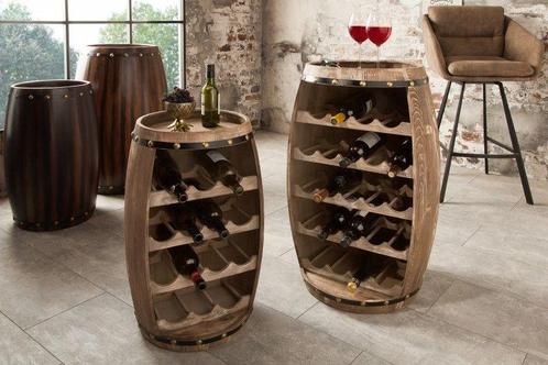 Authentiek wijnrek BODEGA 60cm naturel grenen wijnvat Shabby, Huis en Inrichting, Woonaccessoires | Wijnrekken, Ophalen of Verzenden