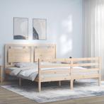 vidaXL Bedframe met hoofdbord massief hout 160x200 cm, Huis en Inrichting, Bruin, Verzenden, 200 cm, 160 cm