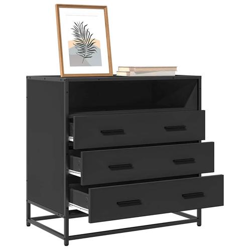 vidaXL Ladekast 70x41x70 cm bewerkt hout zwart, Kinderen en Baby's, Kinderkamer | Commodes en Kasten, Nieuw, Verzenden