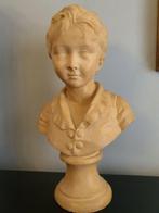 sculptuur, Grande Busto di fanciullo in stile Houdon - 40 cm, Antiek en Kunst