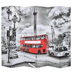 vidaXL Kamerscherm inklapbaar Londen bus 228x170 cm zwart en, Huis en Inrichting, Woonaccessoires | Kamerschermen, Verzenden, Nieuw