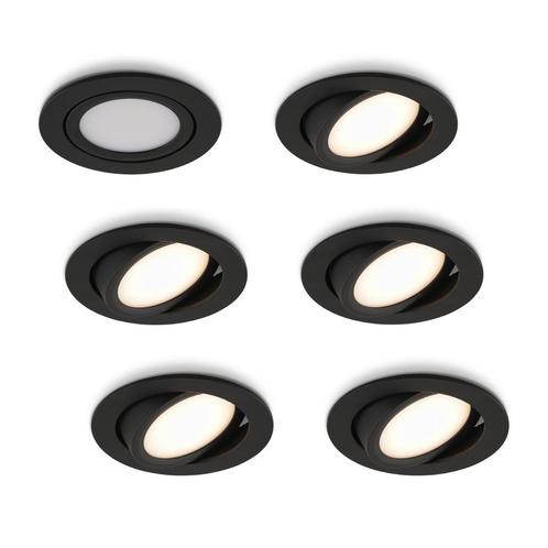 Ledisons LED-inbouwspot Opaco zwart 5W dimbaar IP54, Huis en Inrichting, Lampen | Spots