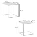 TRUUSK 2-delige Set Salontafel, Vierkante Bijzettafel, Koffi, Huis en Inrichting, Tafels | Salontafels, Verzenden, Nieuw