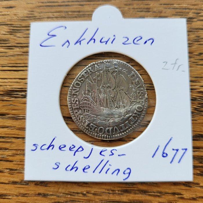 Nederland, West-Friesland Scheepjesschelling 1677 (Zonder, Postzegels en Munten, Munten | Nederland