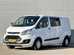 Ford Transit Custom 290 2.0 TDCI L2H1 DC Dubbele cabine Trek, Auto's, Bestelauto's, Stof, Gebruikt, Euro 6, Wit