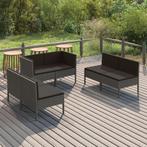 vidaXL 6-delige Loungeset met kussens poly rattan grijs, Tuin en Terras, Verzenden, Nieuw, Rotan, Loungeset