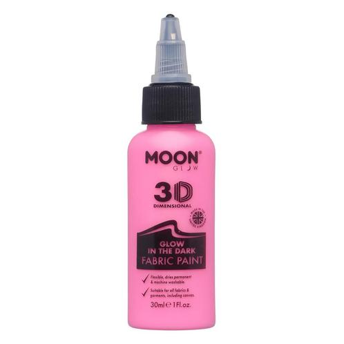 Moon Glow Glow in the Dark Fabric Paint Pink 30ml, Hobby en Vrije tijd, Feestartikelen, Nieuw, Verzenden
