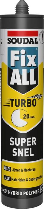 Soudal Fix-all Turbo 290 ml Wit montagekit, Doe-het-zelf en Verbouw, Ophalen of Verzenden, Nieuw