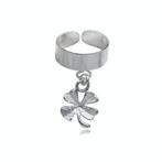 Zilveren oor cuff klaver vier, Sieraden, Tassen en Uiterlijk, Oorbellen, Verzenden, Nieuw, Zilver