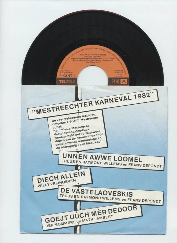 Diverse Artiesten – Mestreechter Karneval 1982 (1-7-Vinyl-S, Cd's en Dvd's, Vinyl Singles, Ophalen of Verzenden