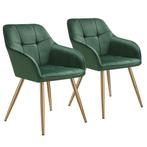 Eetkamerstoel Marilyn, fluweellook, gecapitonneerd - donkerg, Huis en Inrichting, Stoelen, Verzenden, Nieuw