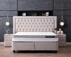 Outlet opberg boxspring Oxybedd beige 160x200, Overige kleuren, 200 cm, Modern, 160 cm