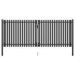 vidaXL Poort 4x1,7 m staal antraciet, Verzenden, Nieuw