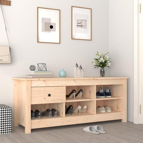 vidaXL Schoenenkast 110x38x45,5 cm massief grenenhout, Huis en Inrichting, Kasten | Schoenenrekken, Nieuw, Verzenden