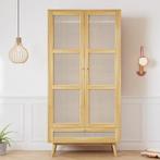 Rotan kledingkast met 2 deuren en kledingroede 90x45x183 cm, Verzenden, Nieuw