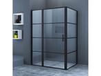 Veiling - Douchecabine  140x90  Mat Zwart  Rechthoek  Draaid, Nieuw