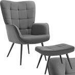 tectake® Oorfauteuil met Hocker – Scandinavische Teddy Boucl, Verzenden, Zo goed als nieuw