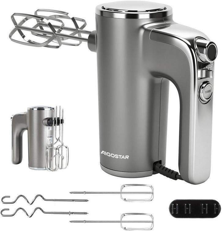 Handmixer - 5 Snelheden met Turbo - RVS Deeghaken & Gardes -, Witgoed en Apparatuur, Overige Witgoed en Apparatuur, Nieuw, Verzenden