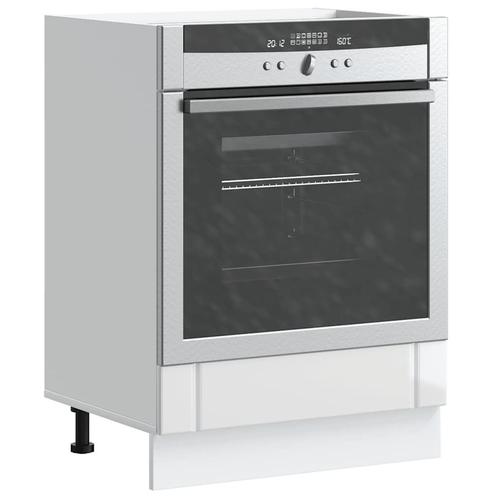 vidaXL Ovenkast Lucca bewerkt hout hoogglans wit, Huis en Inrichting, Keuken | Keukenelementen, Wit, Nieuw, Verzenden