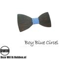 Houten strik: Boy Blue Circel- Kindermaat, Nieuw, Verzenden