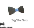 Houten strik: Boy Blue Circel- Kindermaat, Verzenden, Nieuw