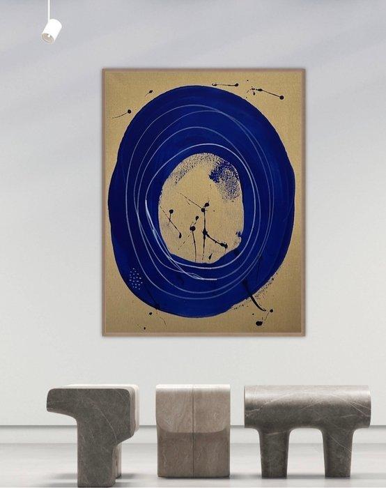 Stefanie Raus - Zen Circle Blue 1044 XXL, Antiek en Kunst, Kunst | Schilderijen | Modern