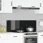 vidaXL Keuken Achterwand Zwart 120 x 40 x 0.6 cm gehard glas, Huis en Inrichting, Keuken | Keukenbenodigdheden, Verzenden, Nieuw