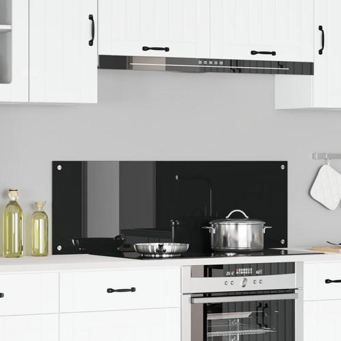 vidaXL Keuken Achterwand Zwart 120 x 40 x 0.6 cm gehard glas, Huis en Inrichting, Keuken | Keukenbenodigdheden, Nieuw, Verzenden