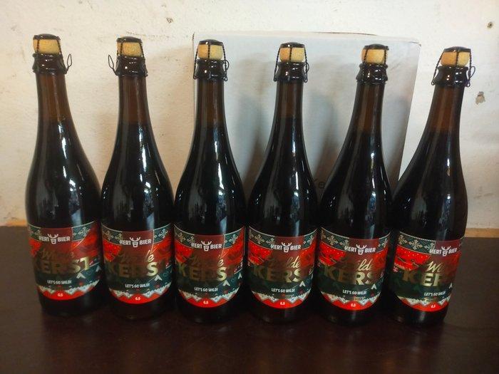Hert Bier - Wilde Kerst bockbier - 75cl - 6 flessen, Verzamelen, Wijnen
