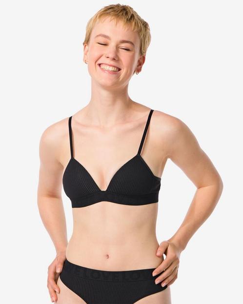 HEMA Voorgevormde bh zonder beugel zwart, Kleding | Dames, Ondergoed en Lingerie, Verzenden