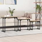 vidaXL Nesting Koffietafel 3 pcs artisanaal eikenkleurig, Minder dan 50 cm, 50 tot 75 cm, Verzenden, Vierkant