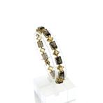 8 Krt. Armband met aquamarijn | 18,5 cm (Rookkwarts), Sieraden, Tassen en Uiterlijk, Antieke sieraden, Ophalen of Verzenden, Goud