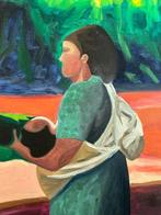 Valéry Grancher - Femme Jivaros au bord de leau (Shiwiars