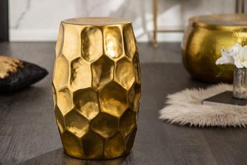Handgemaakte bijzettafel ORGANIC ORIENT 50cm goud metaal, Huis en Inrichting, Tafels | Sidetables, Ophalen of Verzenden